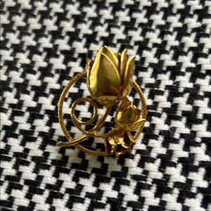 Vintage Tulip Floral Brooch